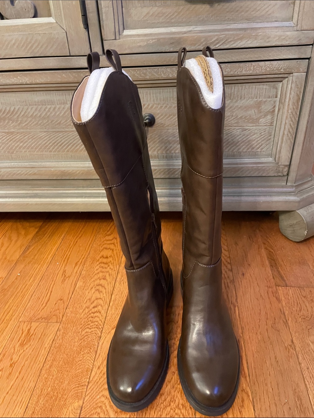 Women’s Crown Vintage Dark Brown Tall Leather Riding Boots